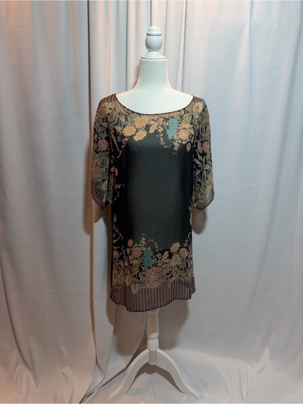 Free People Black Lace Floral Overlay dress